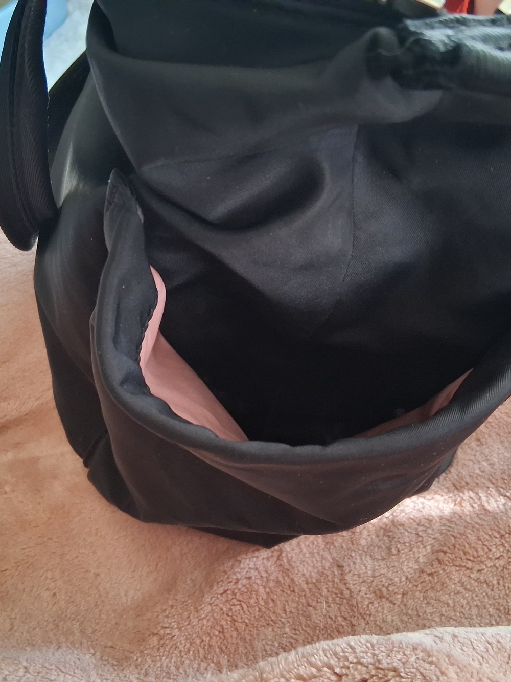 Everyday Black Nylon Tote with Front Zip Pocket - Picture 4 of 6